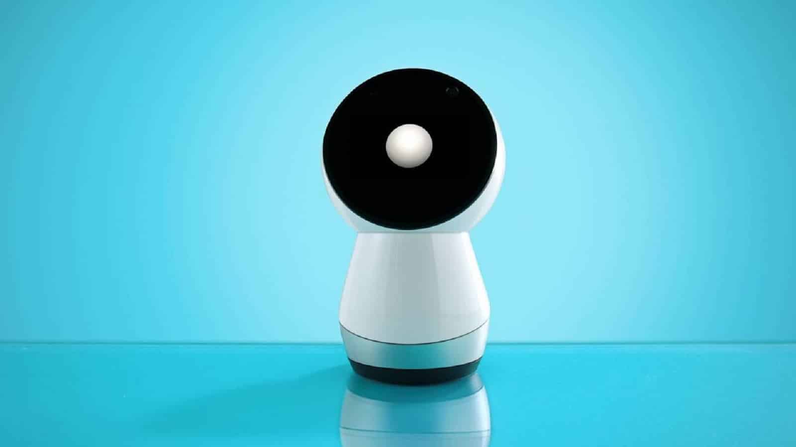 Jibo robot on blue background