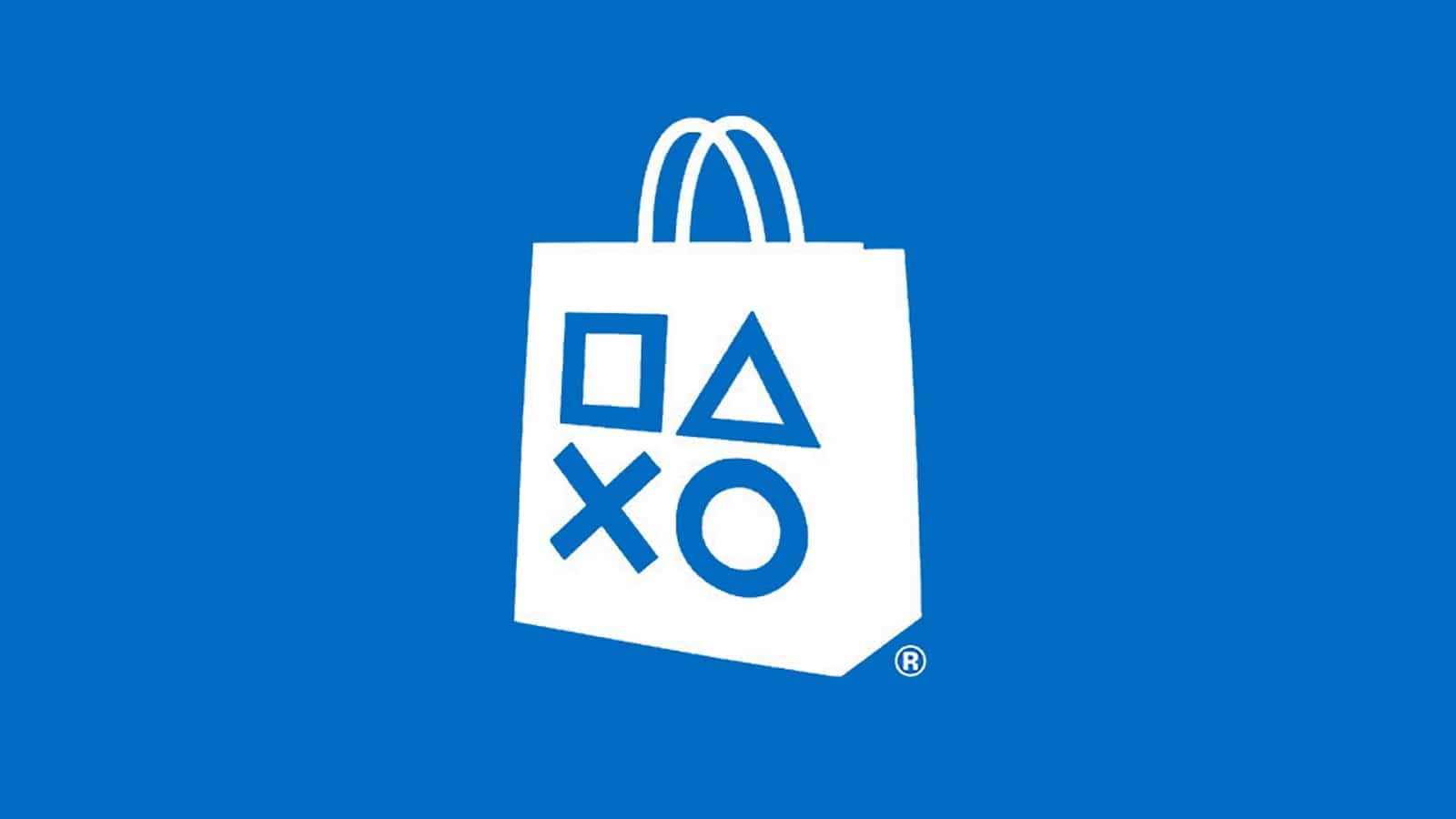 Playstation store from sony logo on blue background