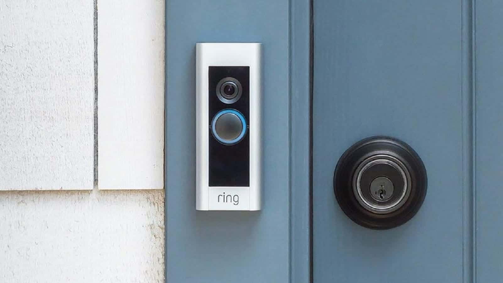 Ring doorbell on wall of home