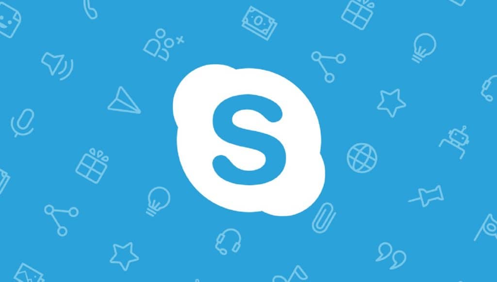 skype logo against blue background