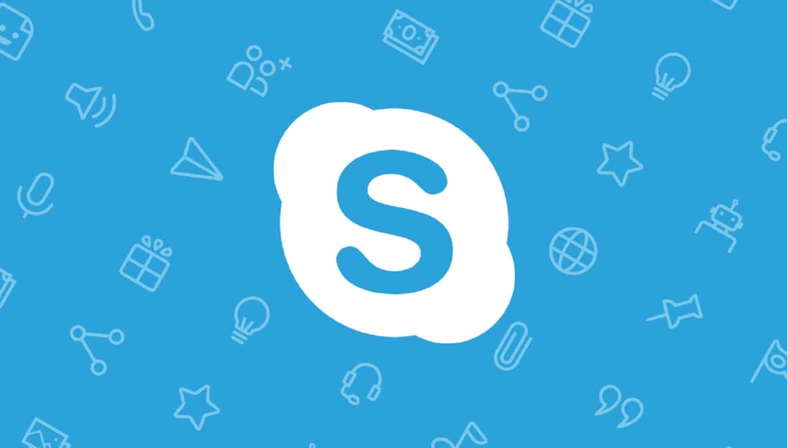 Skype logo against blue background