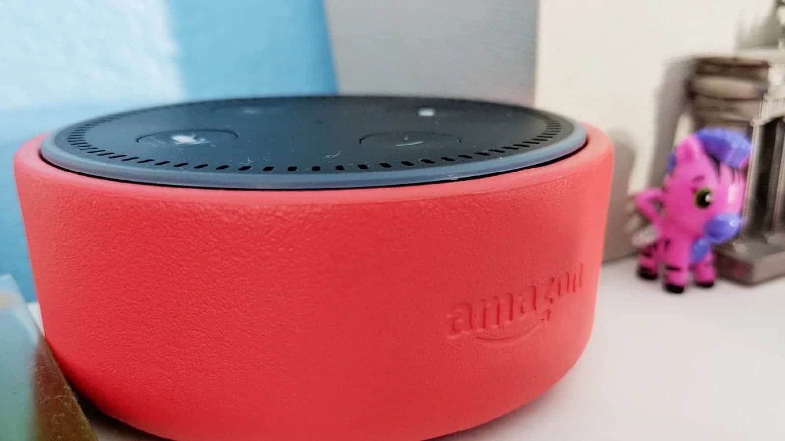 amazon echo dot kids edition on table with toys