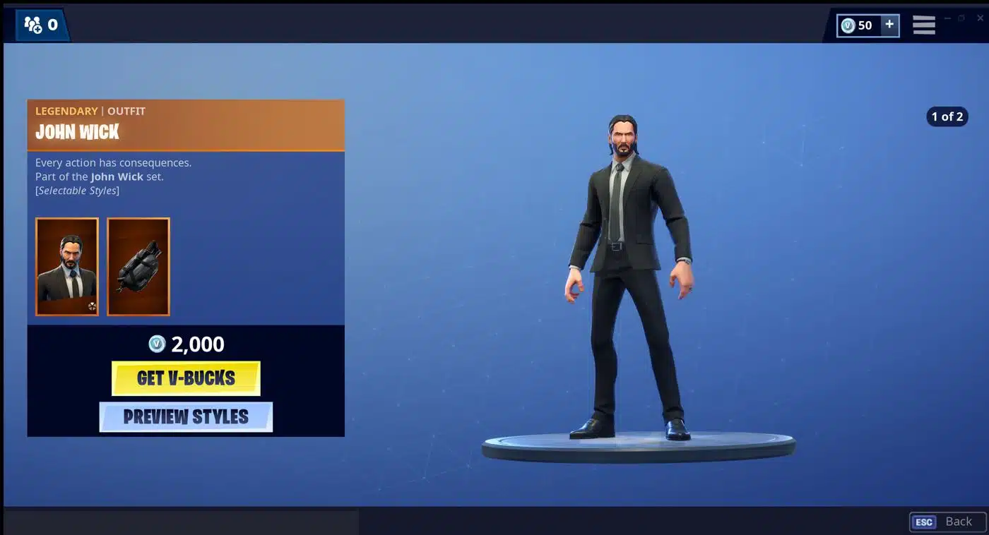 john wick character in fortnite