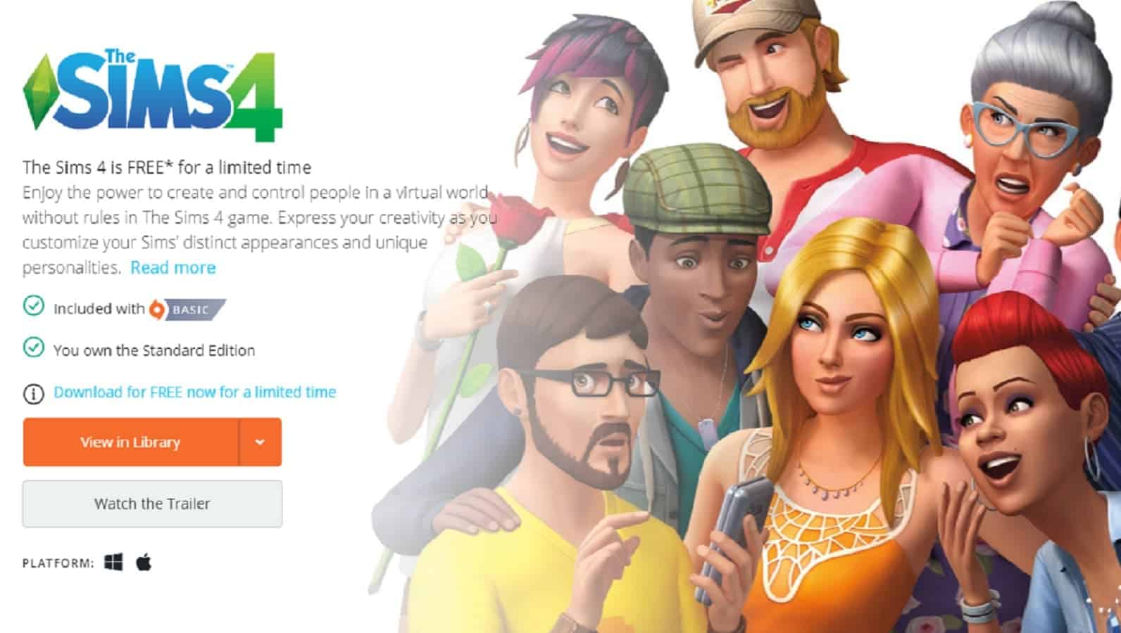 The Sims 4 Is Now Free For The PC