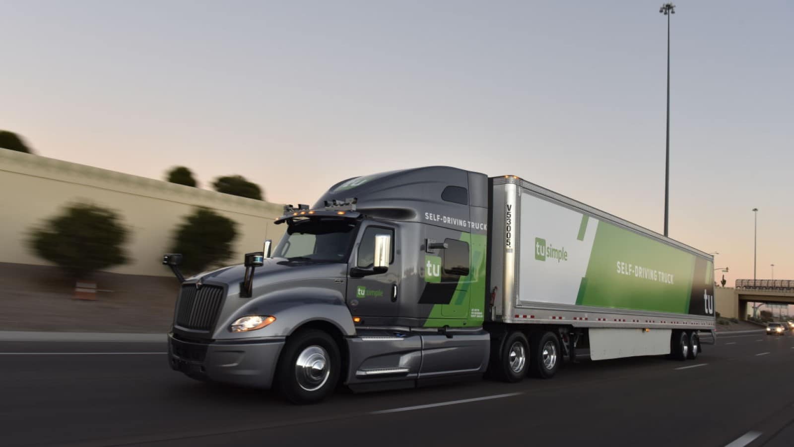 Self driving semi truck from tusimple transportion