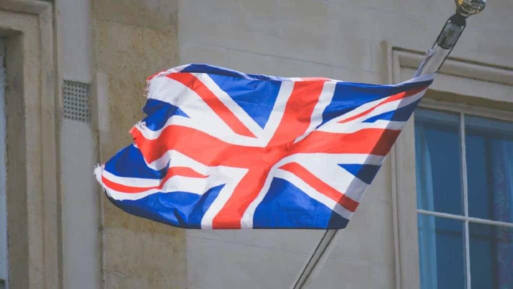 uk flag flying in the wind representing a facebook group