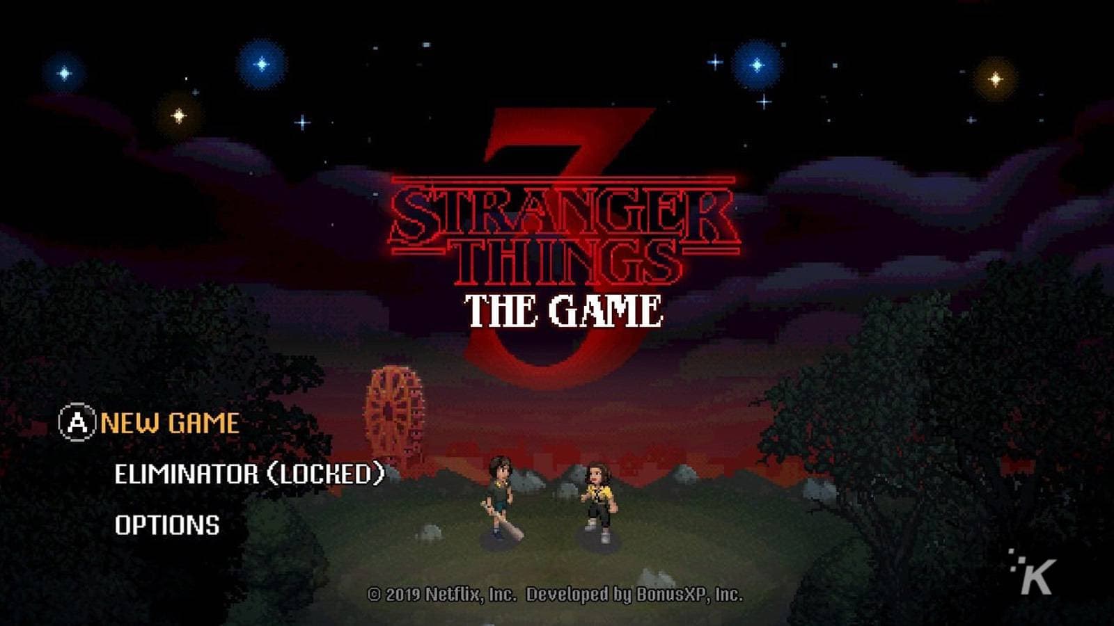 stranger things 3 title screen game