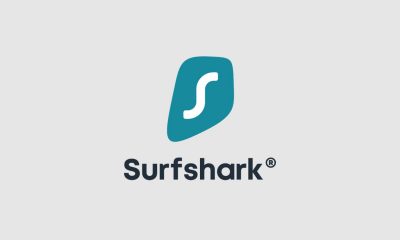 Surfshark logo on grey background