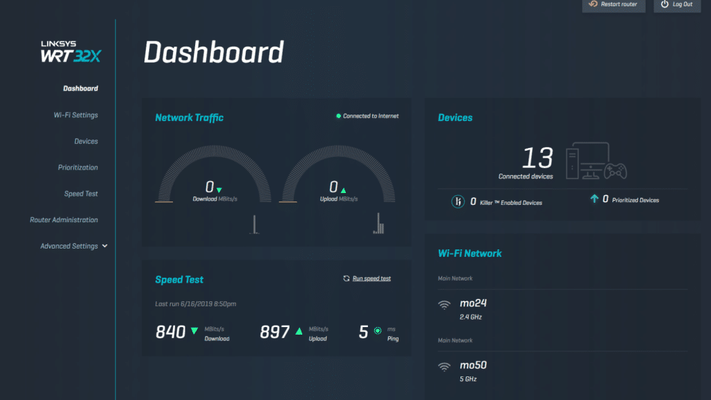 router admin page