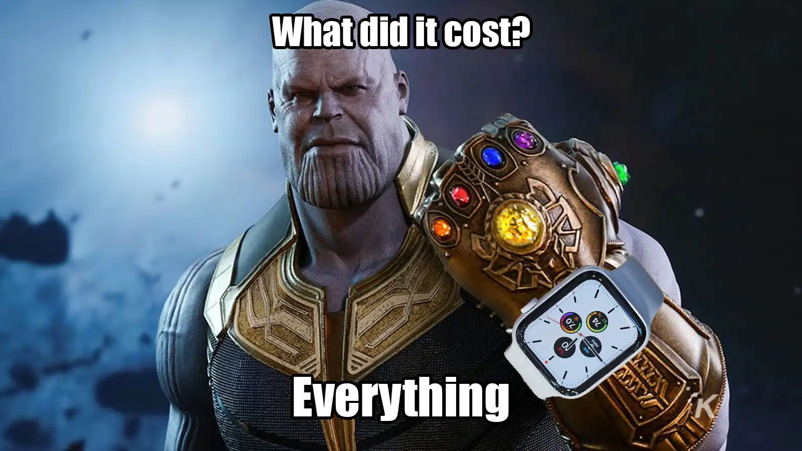 thanos wearing a series 5 apple watch