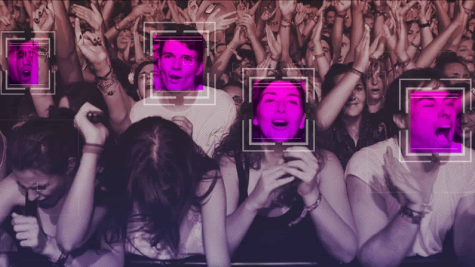 Facial recognition at a music festival