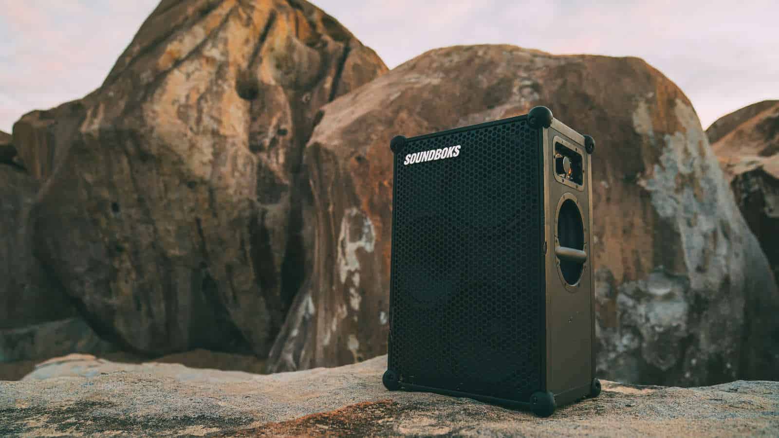 soundboks speaker on beach