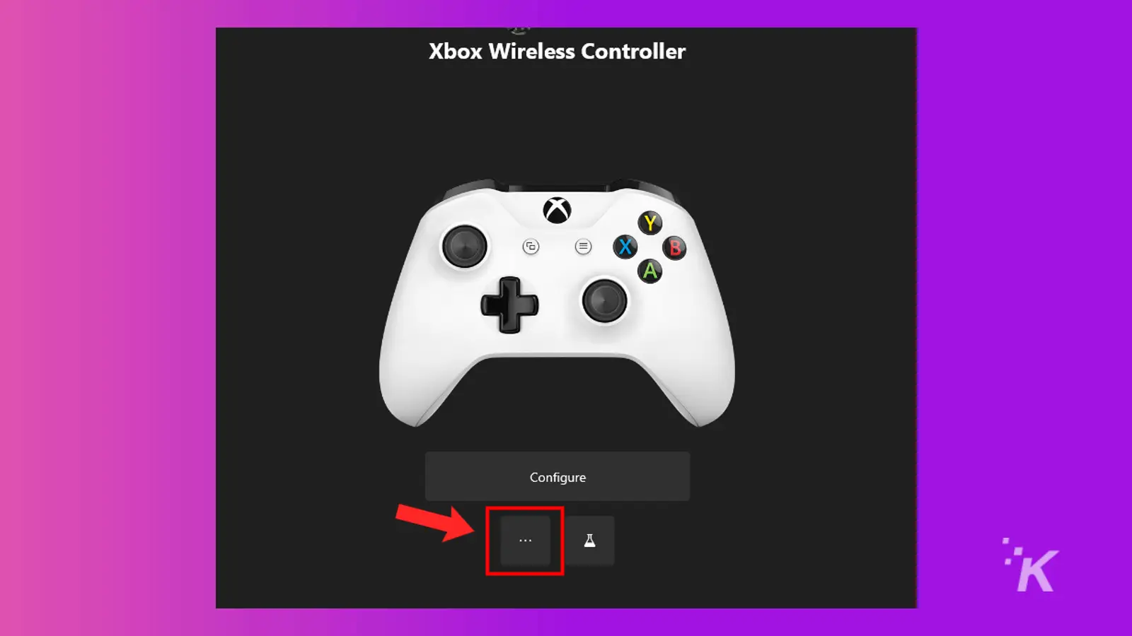 xbox accessories app three dot menu