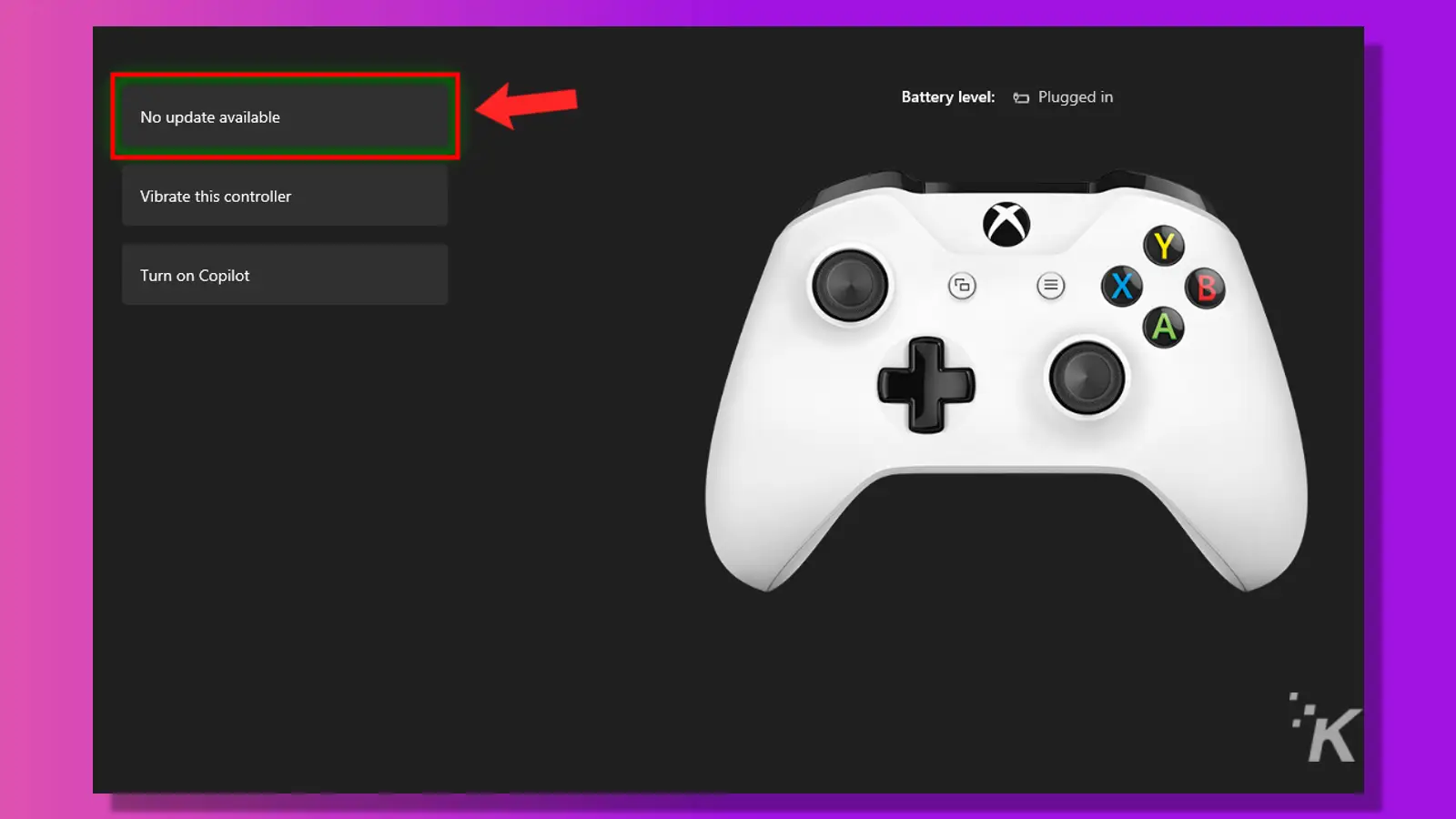 xbox accessories app update option