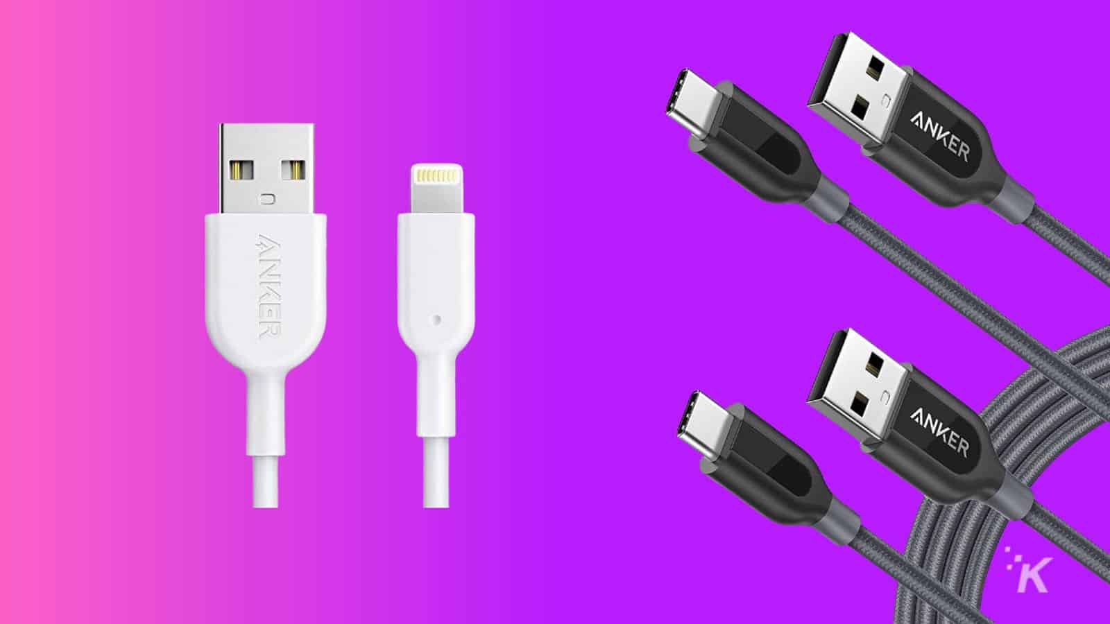 Anker charging cables usb-c lightning cable knowtechie gift guide