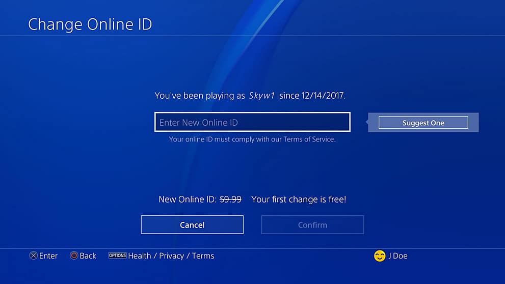 how to change psn name on playstation 4