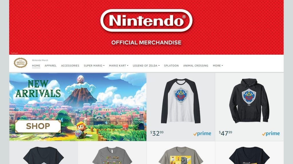 nintendo merchandise storefront on amazon