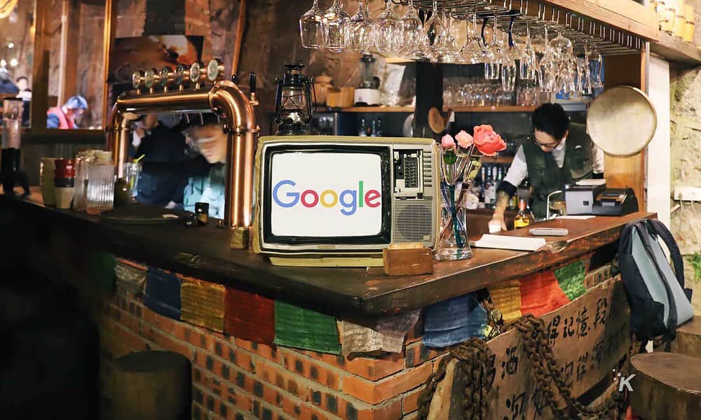 google logo in old tv