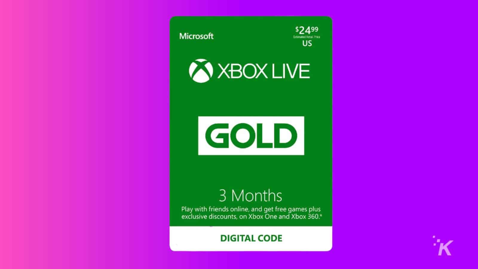 xbox live 3 months price