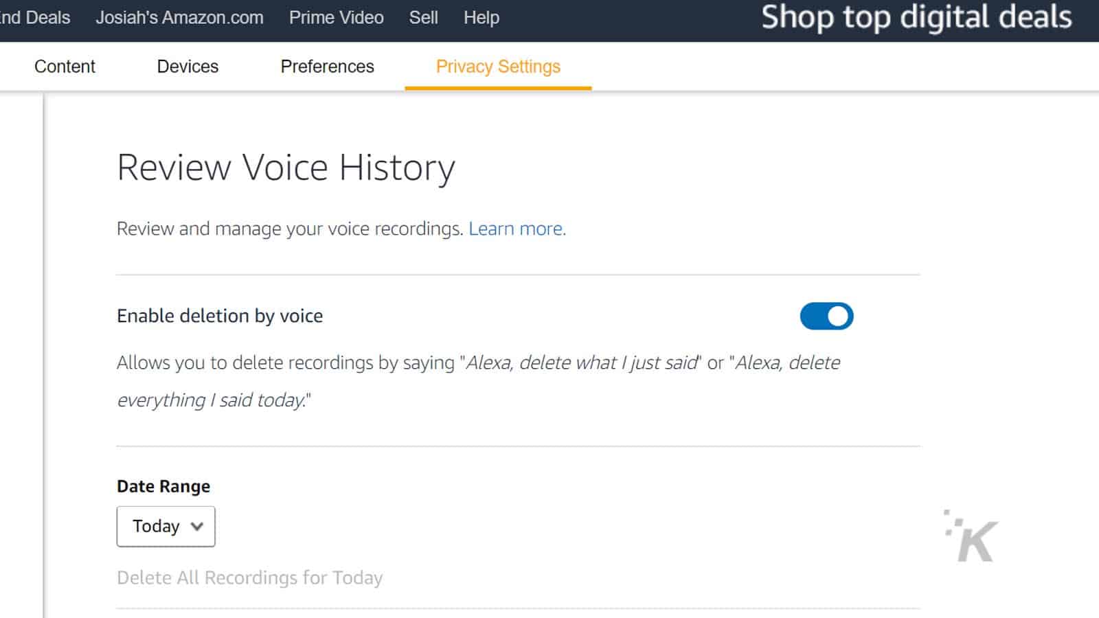 amazon alexa delete commands