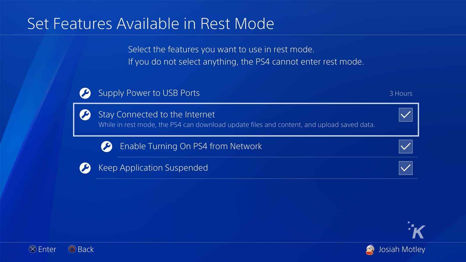 playstation 4 rest mode