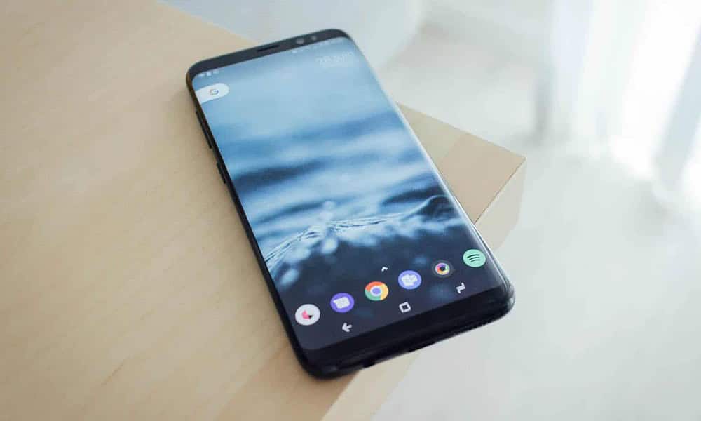 samsung android phone on table