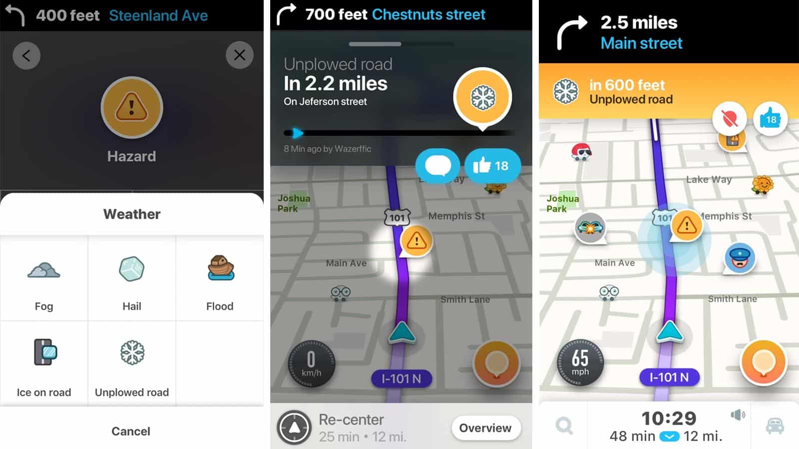 Waze snow alerts