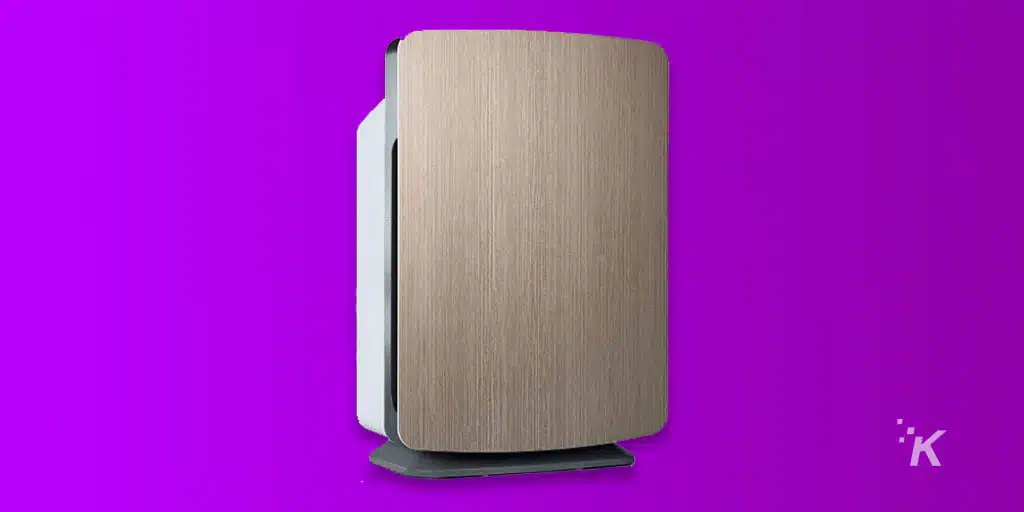 air purifier on purple background