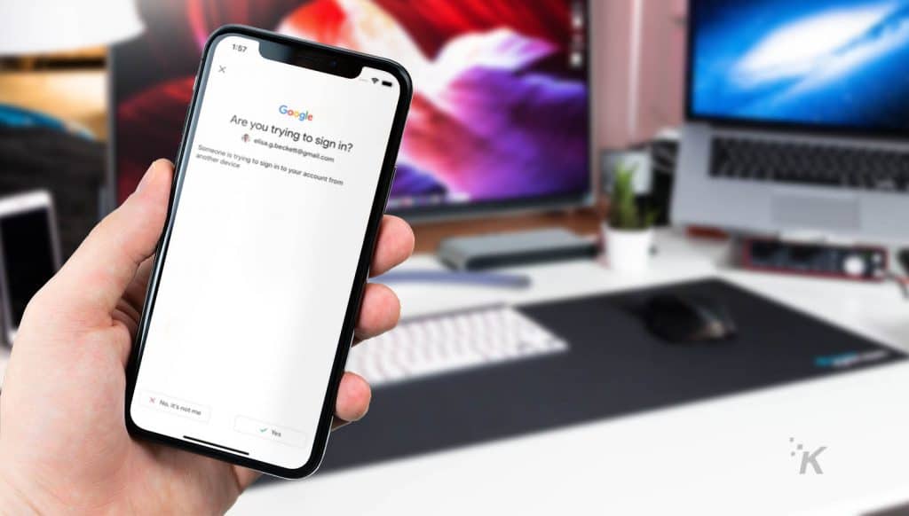 google two factor feature on iphone for cybersecurity