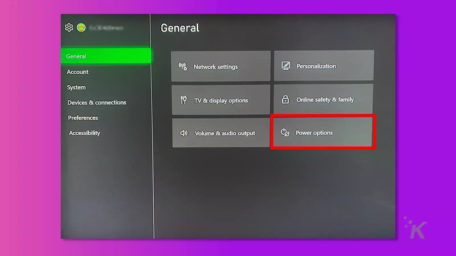 xbox power mode settings