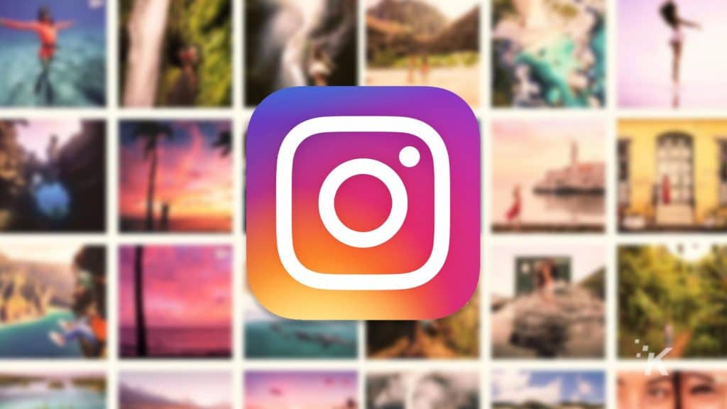 instagram logo on blurred background