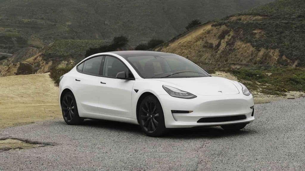 tesla model 3 on road