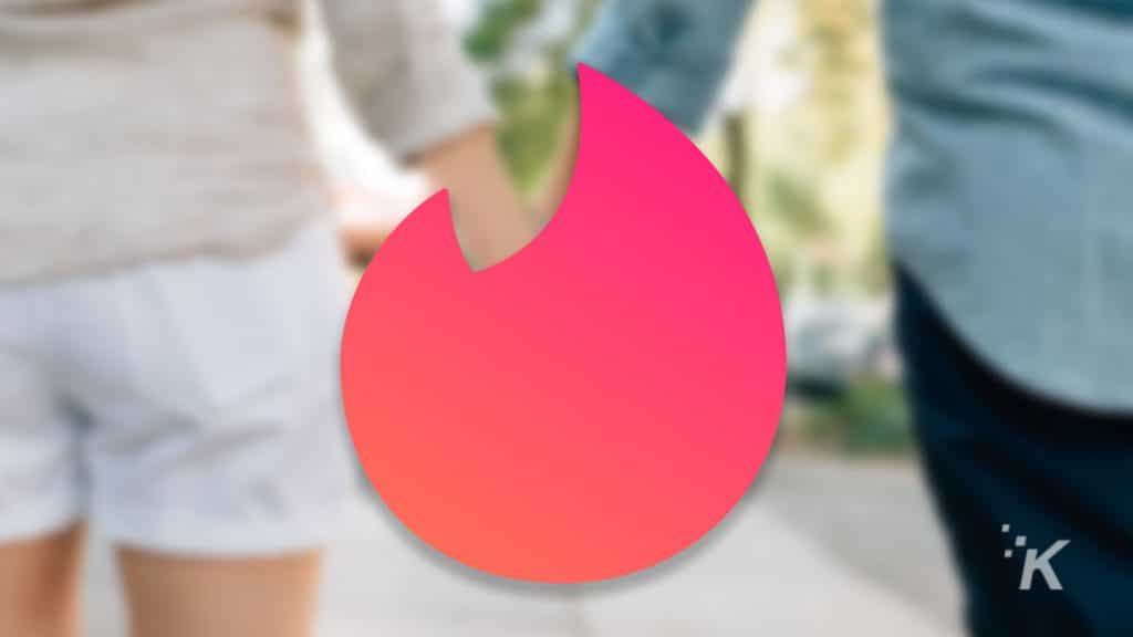 tinder logo on blurred background