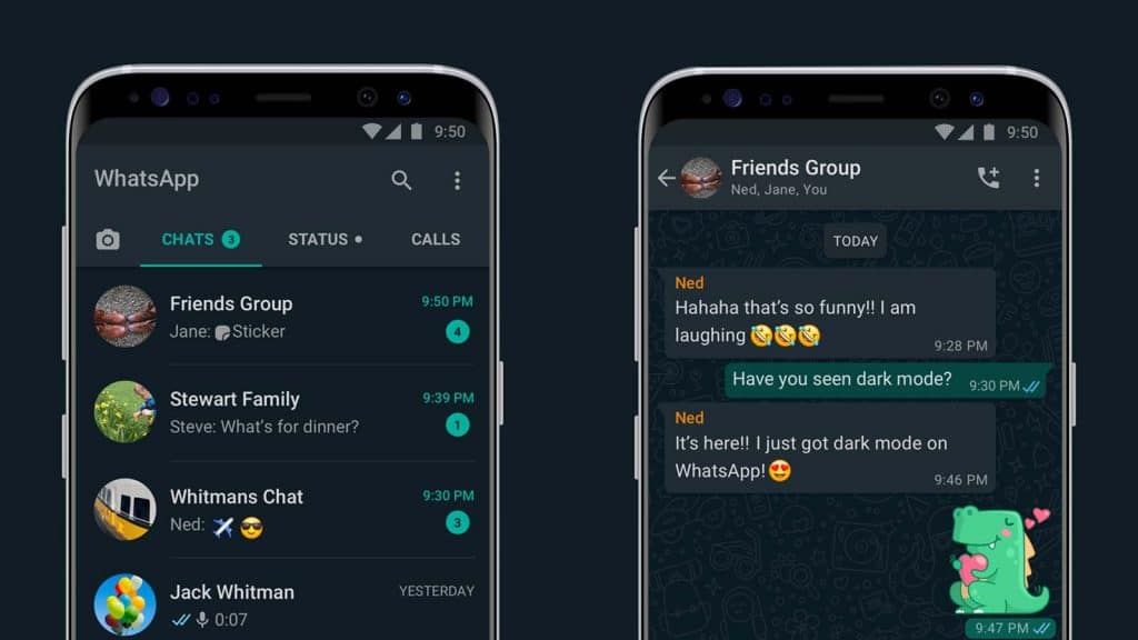 whatsapp dark mode