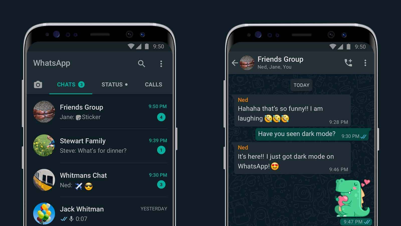 whatsapp beta dark mode apk android 9