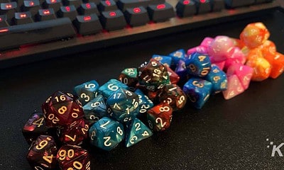 Dungeons and dragons dice and keyboard