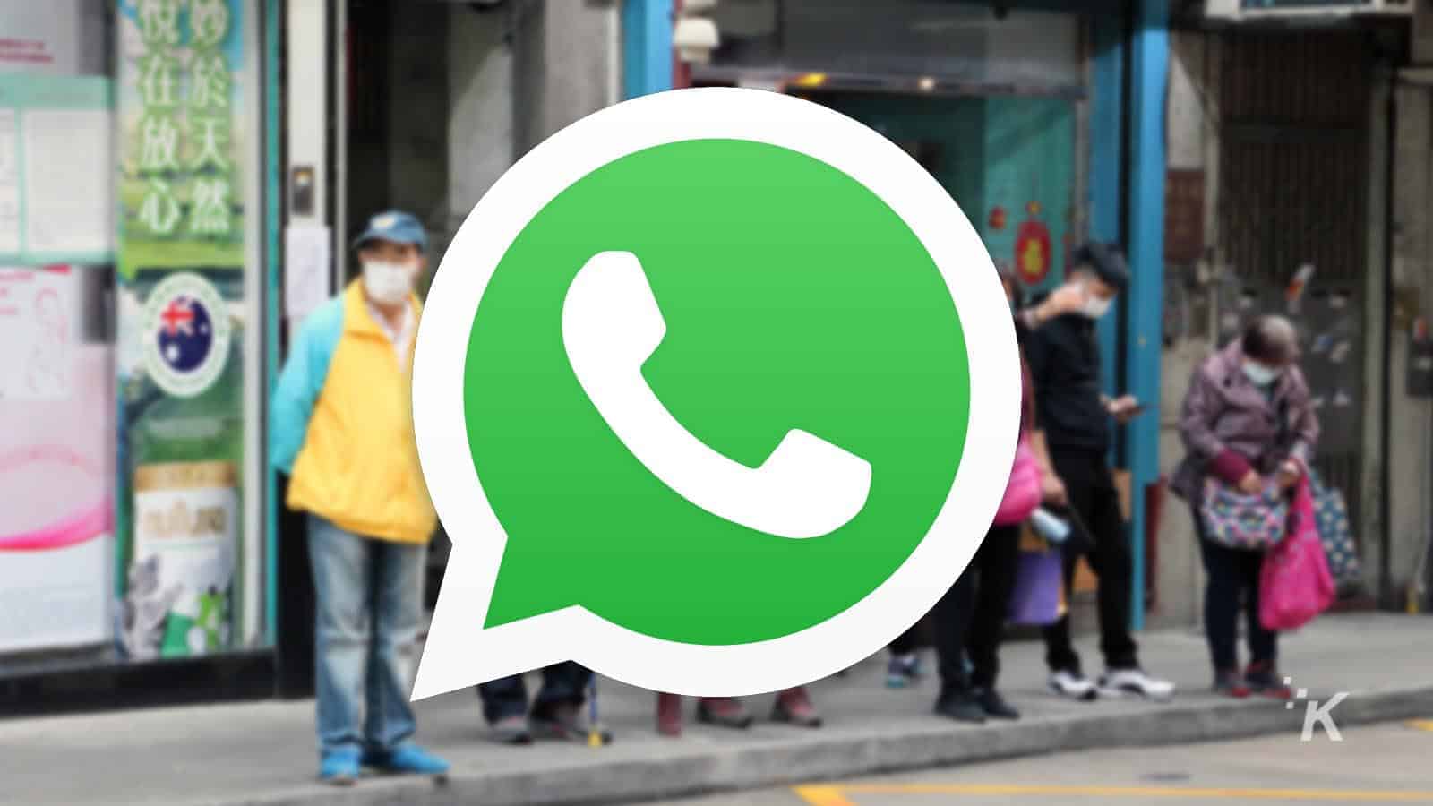 Whatsapp logo on blurred background