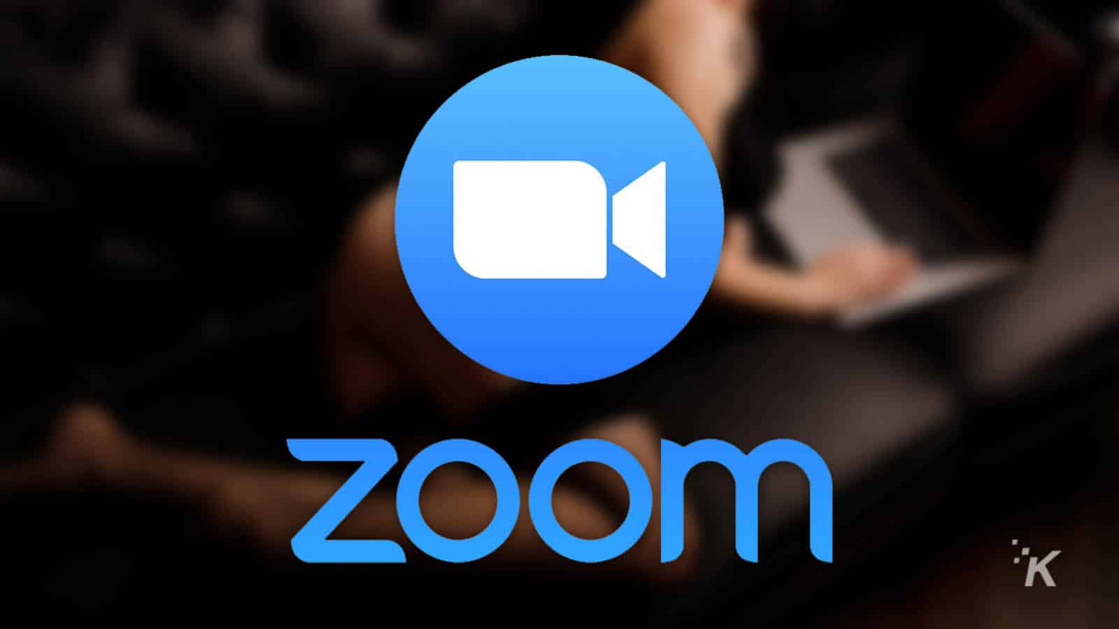 Zoom logo on provocative background