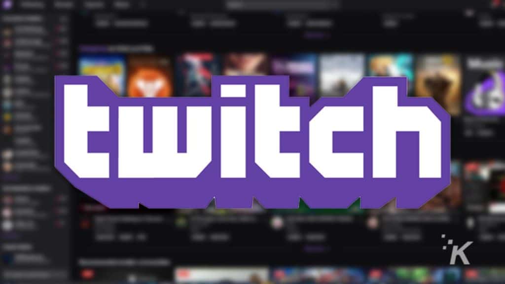 twitch logo with blurred background