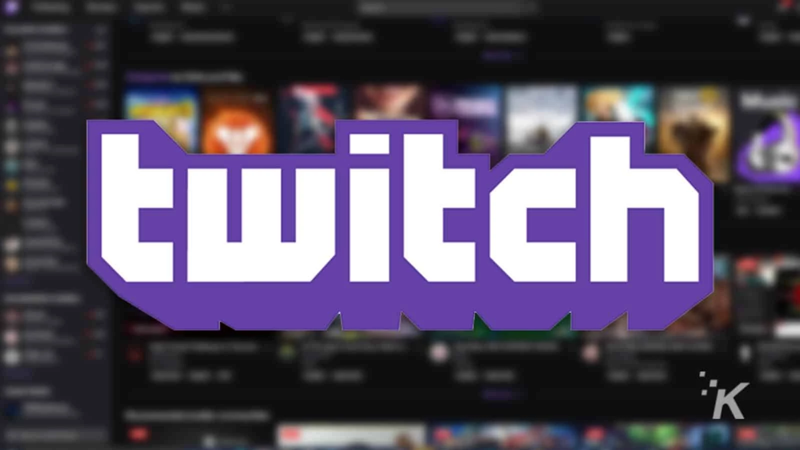 Twitch logo with blurred background