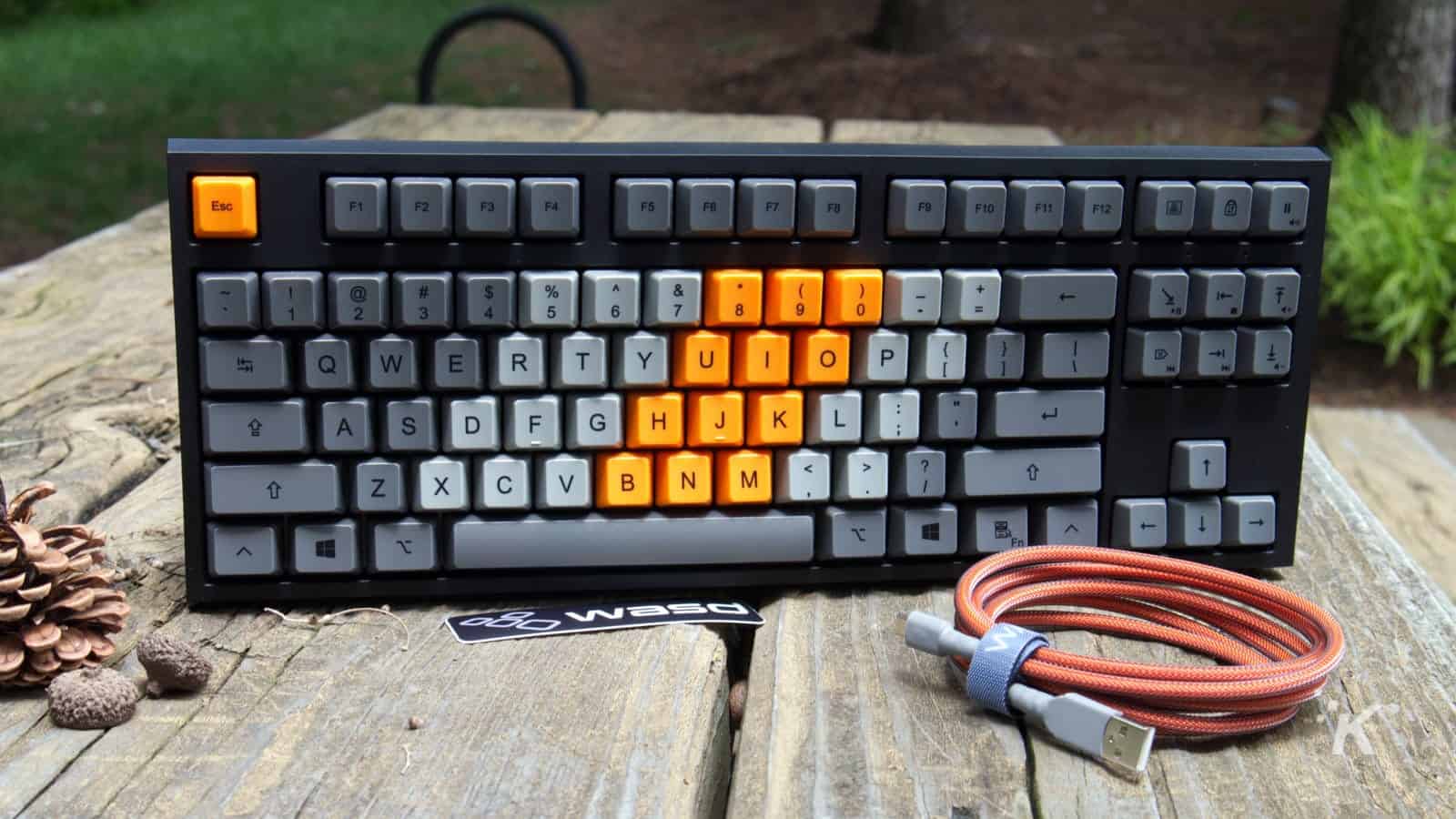 Mechanical keyboard on table