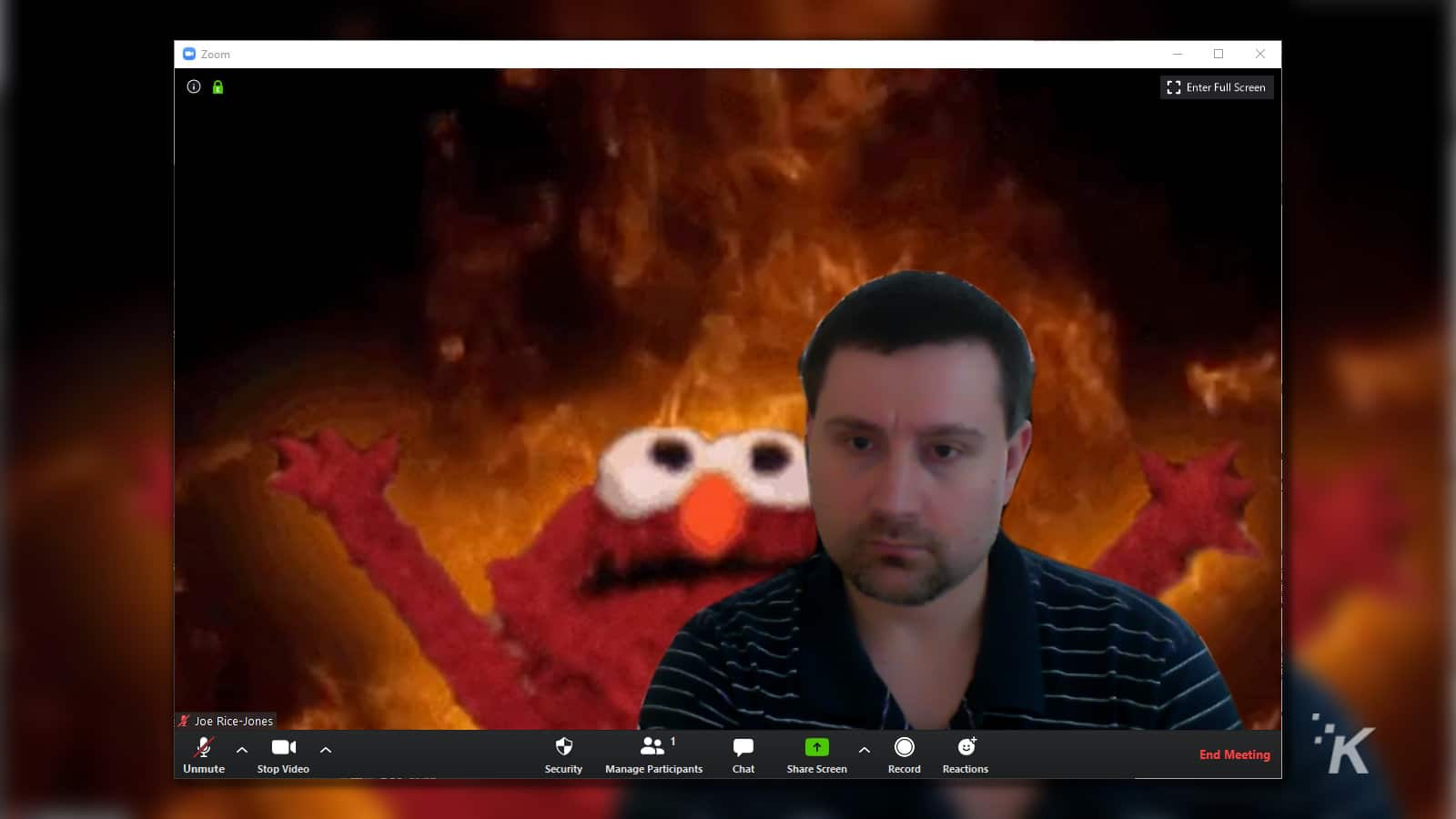 zoom background burning elmo