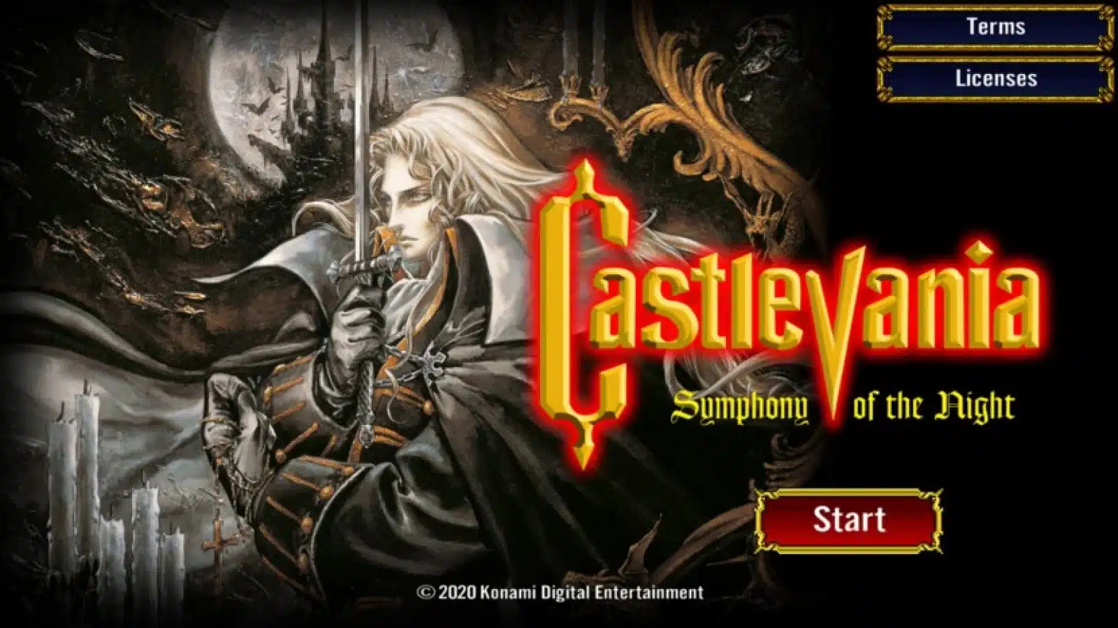 castlevania symphony of the night start screen