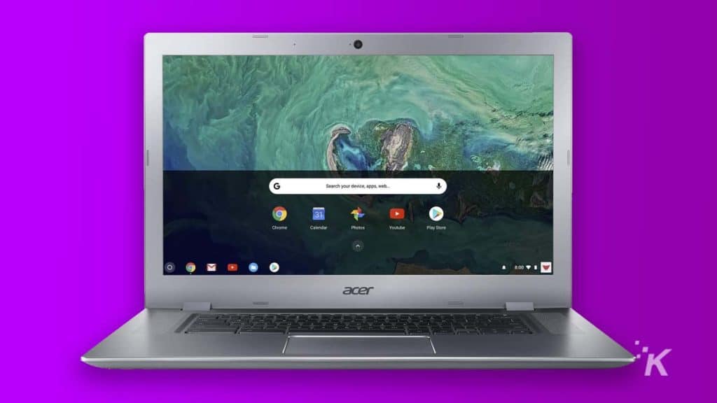 chromebooks on purple background