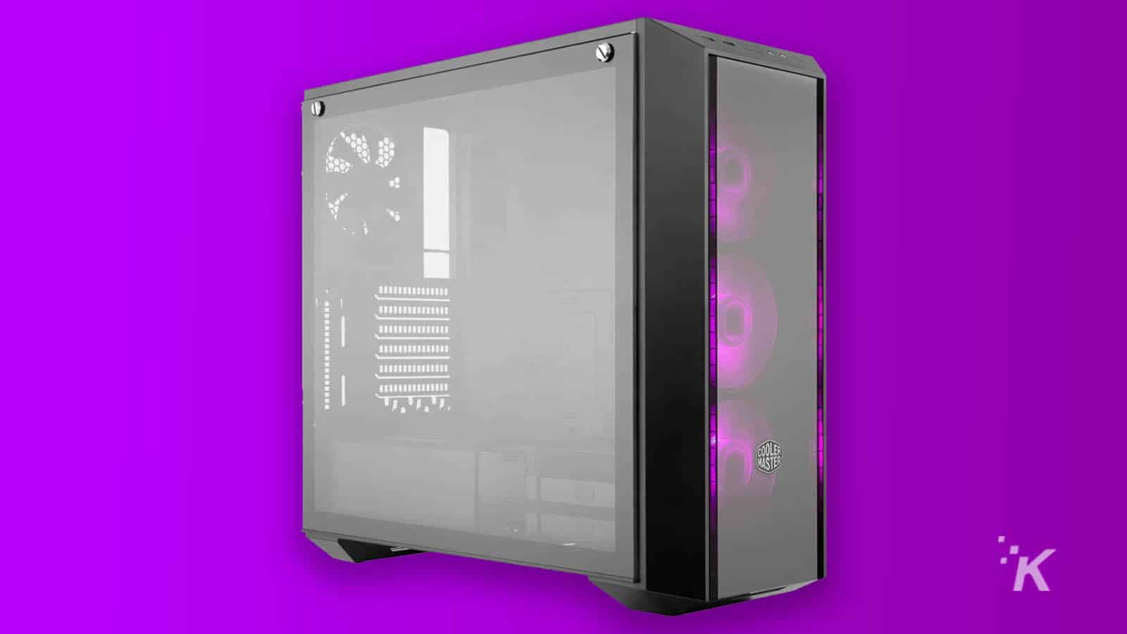 pc case on purple background