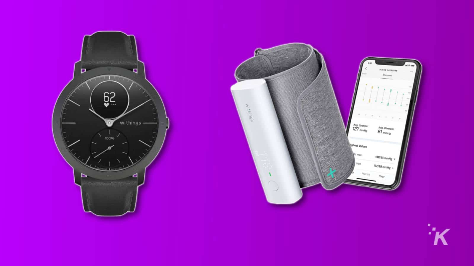 withings hr steel smartwatch and bpm connect blood pressure monitor for father's day