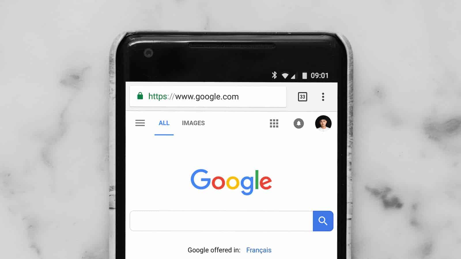 Google app on smartphone