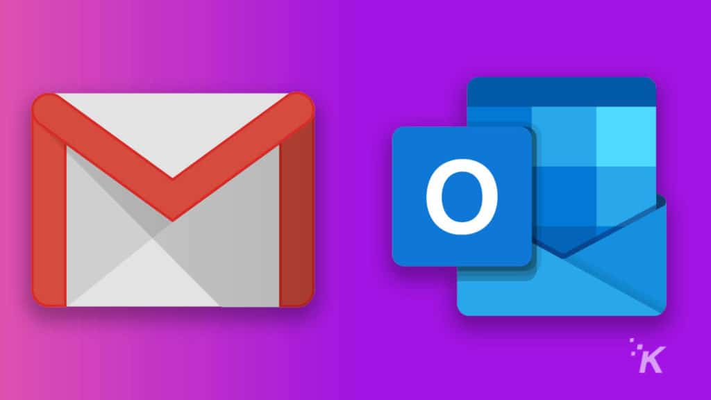 Email logos for gmail and outlook