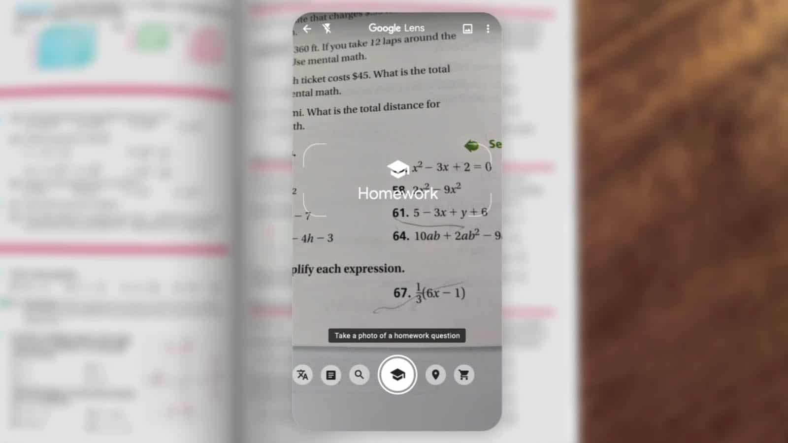 google lens math problems