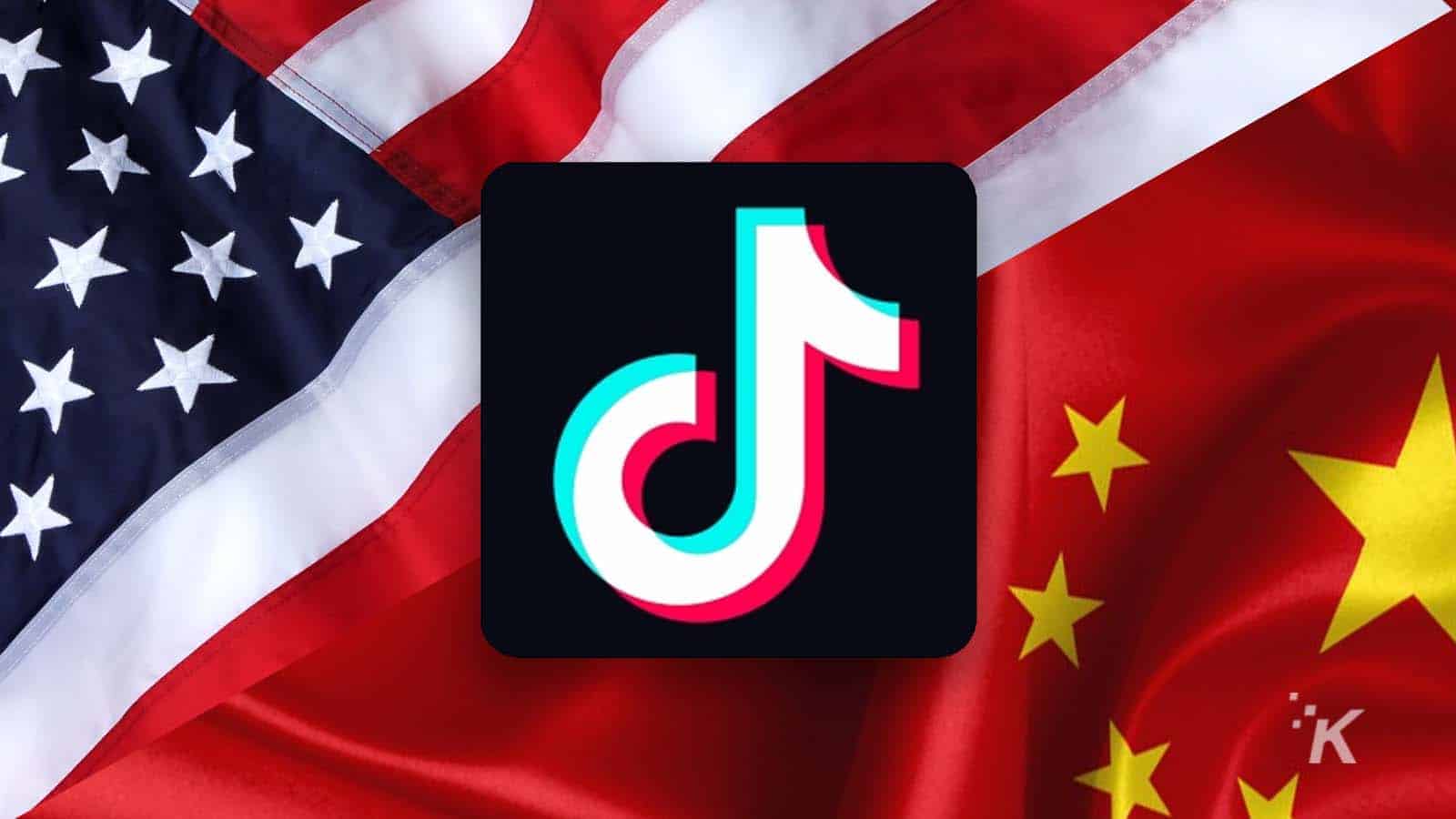 Tiktok us flag and chinese flag